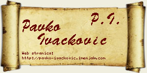 Pavko Ivačković vizit kartica